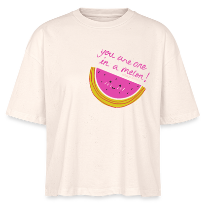 Herzfarben Damen T-Shirt „You Are One in a Melon“ – Bio-Baumwolle Statement Shirt | auch für Kinder - Naturroh