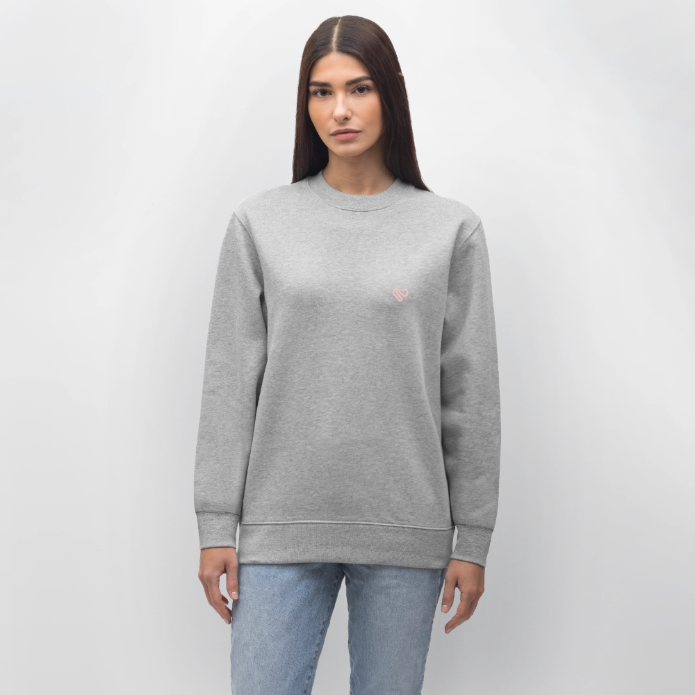 Worry Less Sweater – Statement Pullover mit Herz-Print | Cozy Unisex Sweatshirt für mehr Leichtigkeit - Grau meliert