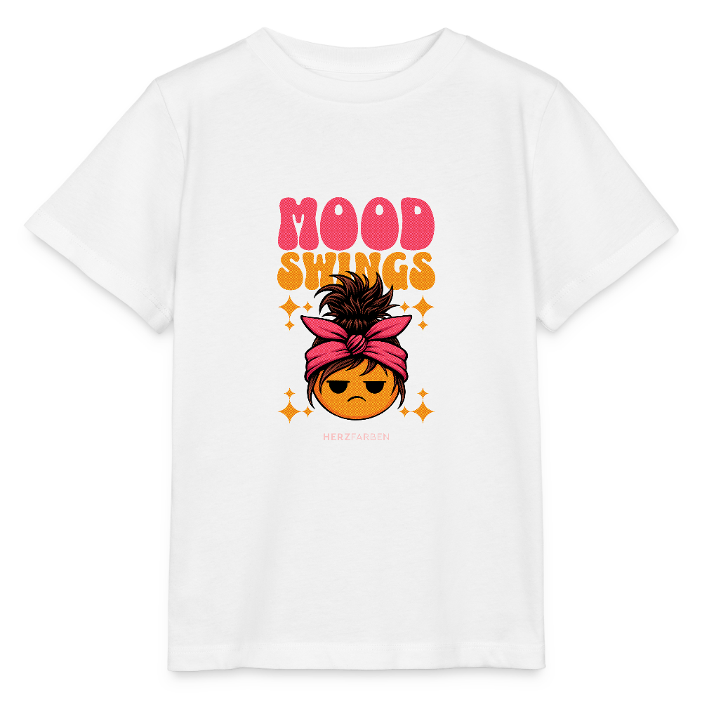 Kinder T-Shirt – „Mood Swings“ – aus 100% Bio-Baumwolle - Weiß