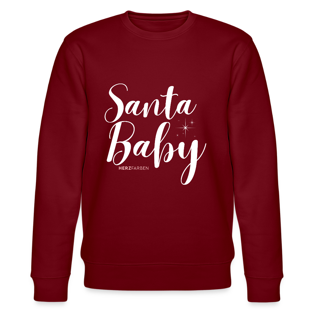 Bio Sweatshirt „Santa Baby“ – Nachhaltig, festlich & kuschelig 🎄✨ - Burgunderrot