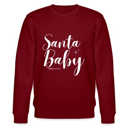 Bio Sweatshirt „Santa Baby“ – Nachhaltig, festlich & kuschelig 🎄✨ - Burgunderrot