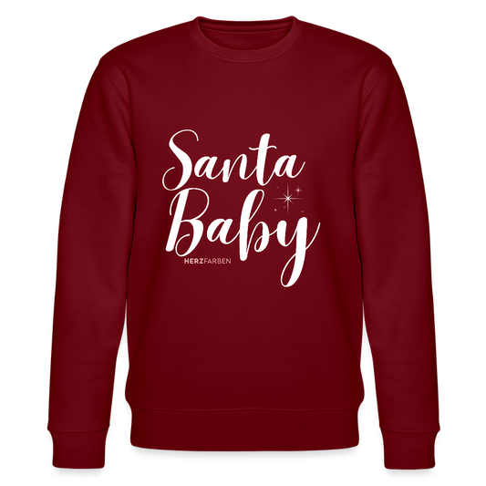 Bio Sweatshirt „Santa Baby“ – Nachhaltig, festlich & kuschelig 🎄✨ - Burgunderrot
