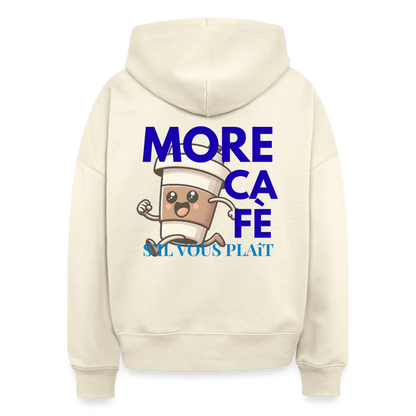 Hoodie „More Café, s’il vous plaît“ – Lustiger Kaffee Hoodie aus 100 % Bio-Baumwolle & vegan - Natur