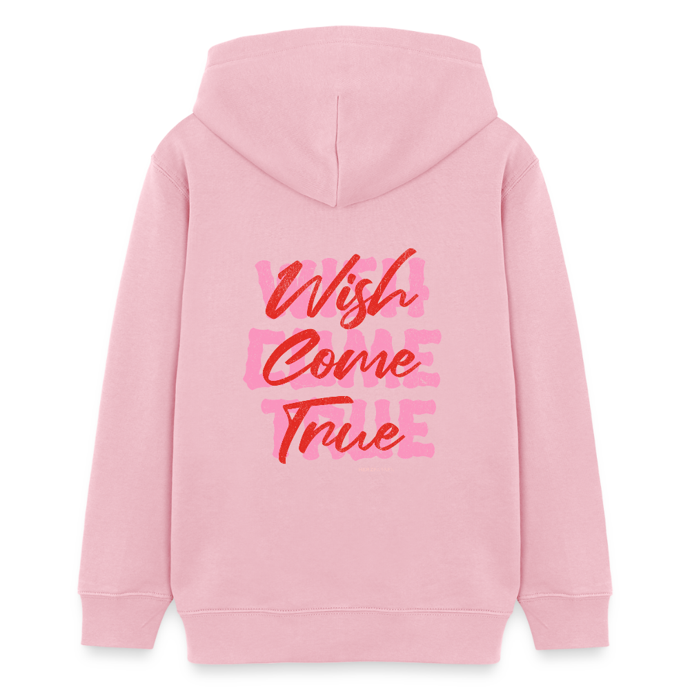 Kinder Hoodie – „Wish Come True“ – aus 100% Bio-Baumwolle / 9 - 13 Jahre - Hellrosa
