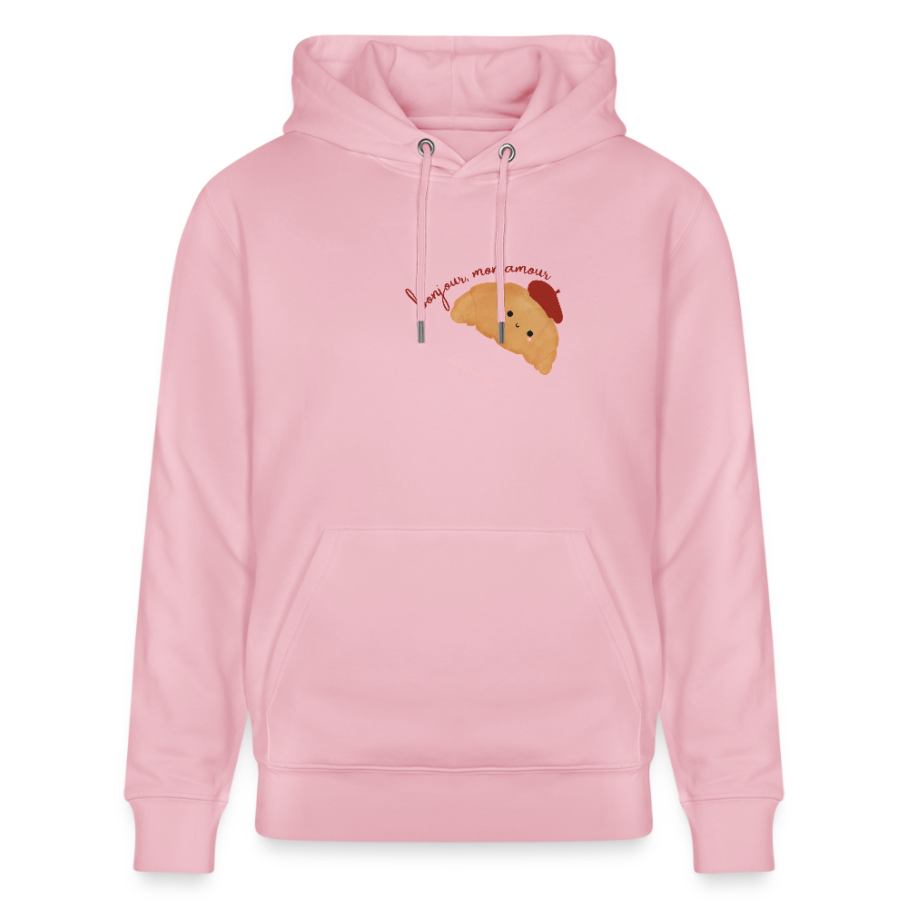 Hoodie „Bonjour, mon amour“ 🥐 | Bio-Baumwolle | Französischer Style - Hellrosa