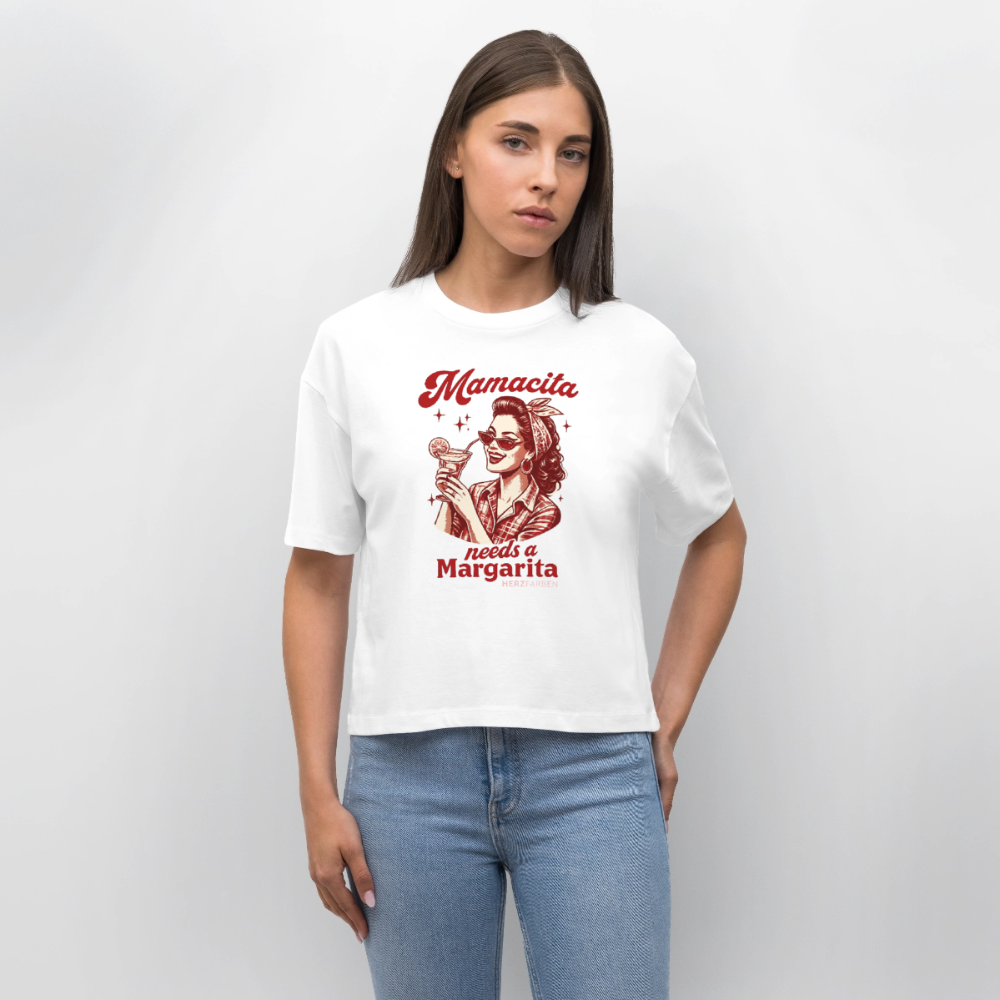 Mamacita needs a Margarita Damen T-Shirt aus 100 % Bio-Baumwolle | Lustiges Statement Shirt - Weiß