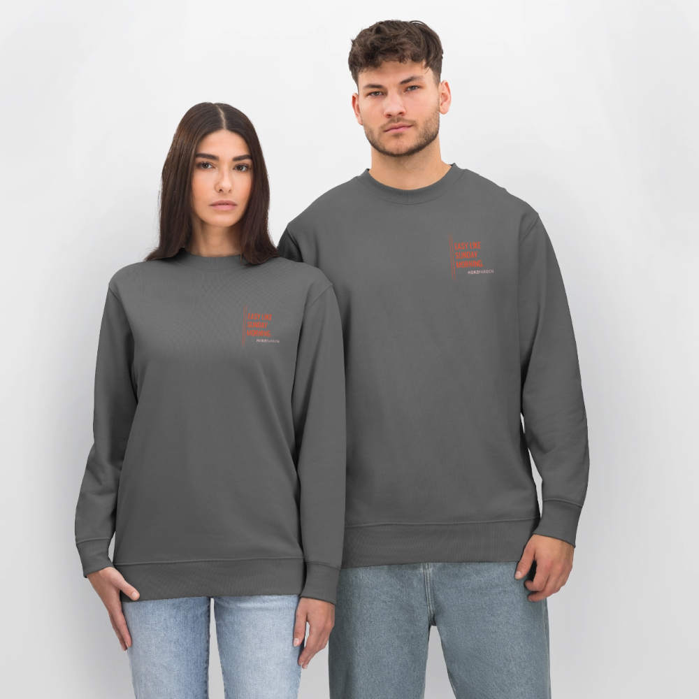 Sweatshirt „Easy Like Sunday Morning“ – Minimal Design aus 100 % Bio-Baumwolle - Anthrazit