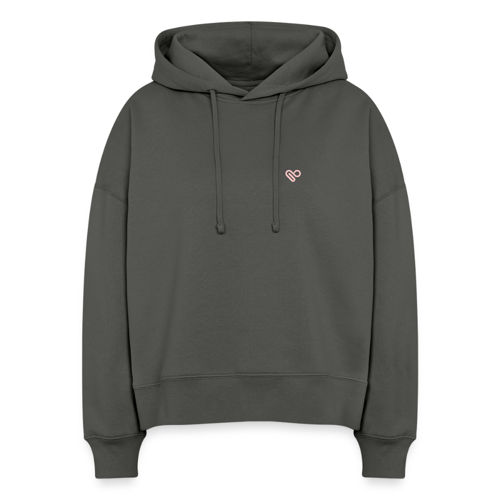 Hoodie – „Don’t Overthink It“ – Statement Hoodie aus Bio-Baumwolle - Anthrazit