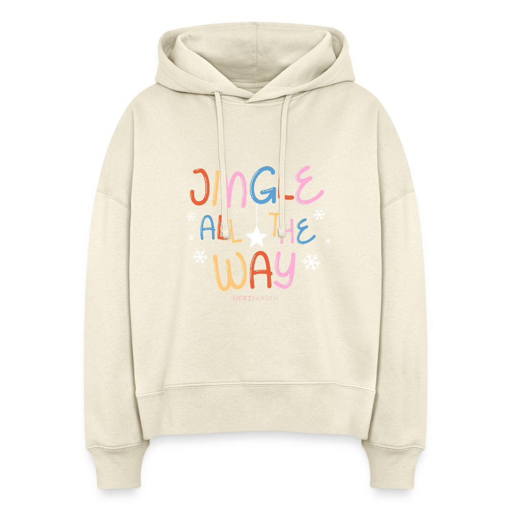 Hoodie „Jingle All The Way“ 🎶❄ | 100% Bio-Baumwolle - Weißgrau