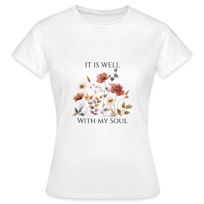 Flower Dreams T-Shirt – Aquarell Blumen Design | Feminines Statement Shirt mit Natur- & Boho-Vibes - Weiß