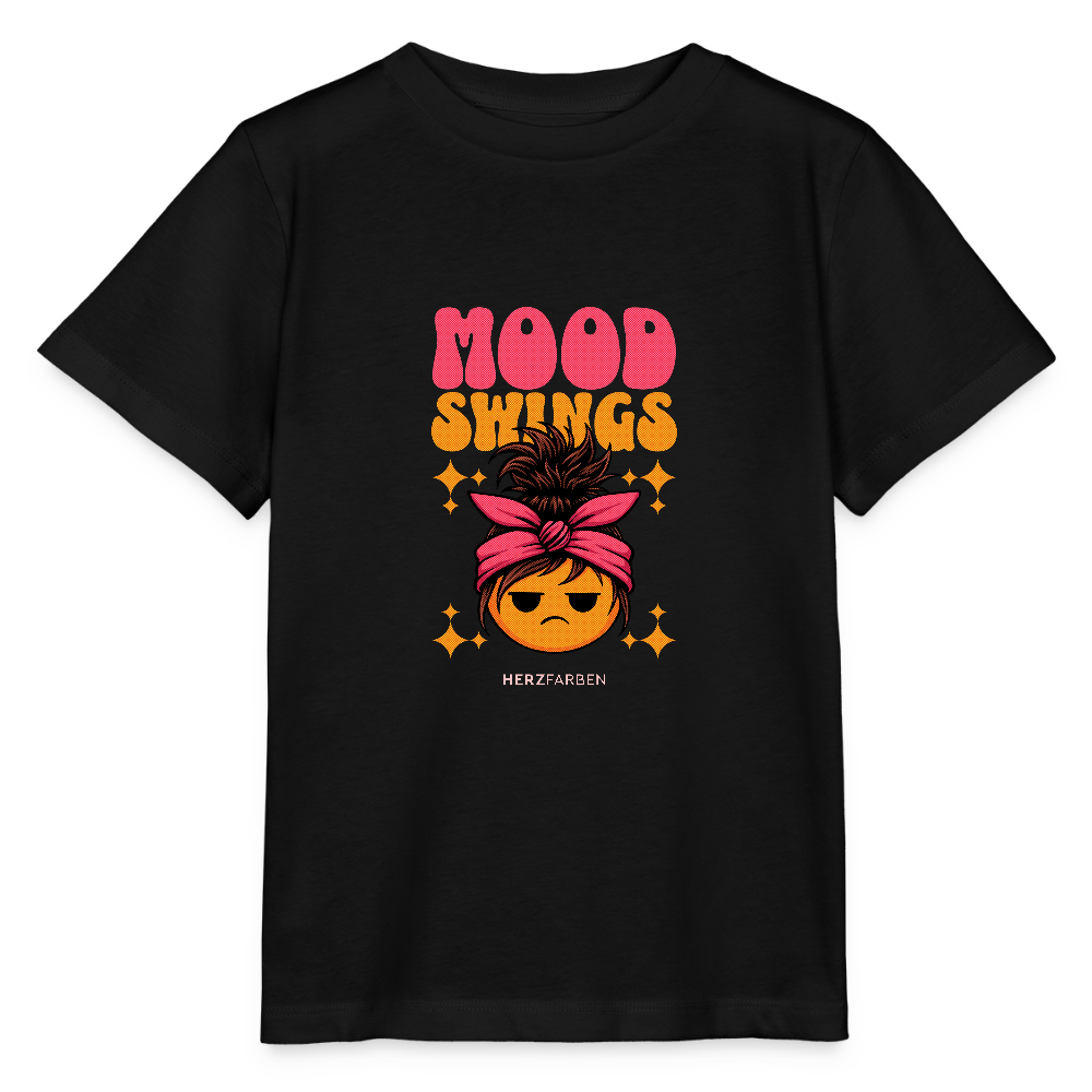 Kinder T-Shirt – „Mood Swings“ – aus 100% Bio-Baumwolle - Schwarz