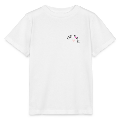 Kinder T-Shirt – „Girl Power“ – aus 100% Bio-Baumwolle / 3-8 Jahre - Weiß