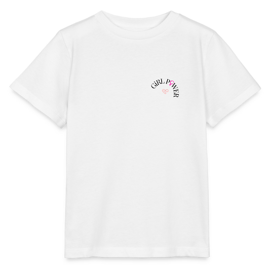 Kinder T-Shirt – „Girl Power“ – aus 100% Bio-Baumwolle / 3-8 Jahre - Weiß
