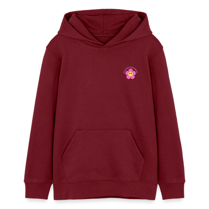 See the Good Kinder Hoodie – Bunter Hoodie mit Regenbogen & Blumen 🌸🌈☀️ - Burgunderrot