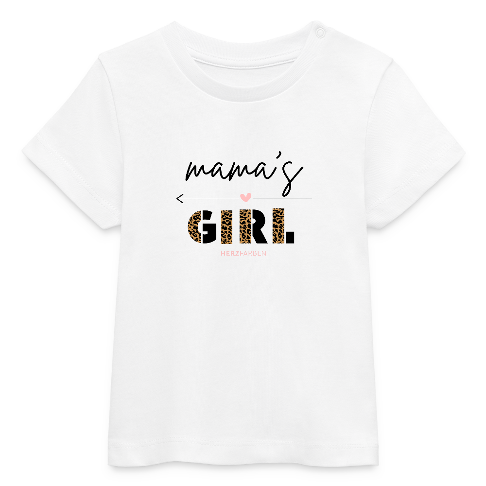 Bio Baby T-Shirt „Mama’s Girl“ – Süßes Baby Shirt mit Leoparden-Print - Weiß