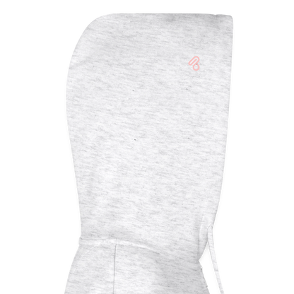 Zipp Hoodie „Bonjour, mon amour“ 🥐❤️ | Französischer Style | Bio-Baumwolle - Weiß meliert