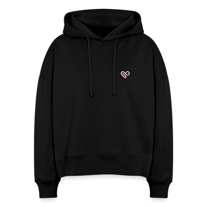 Hoodie „More Café, s’il vous plaît“ – Lustiger Kaffee Hoodie aus 100 % Bio-Baumwolle & vegan - Schwarz