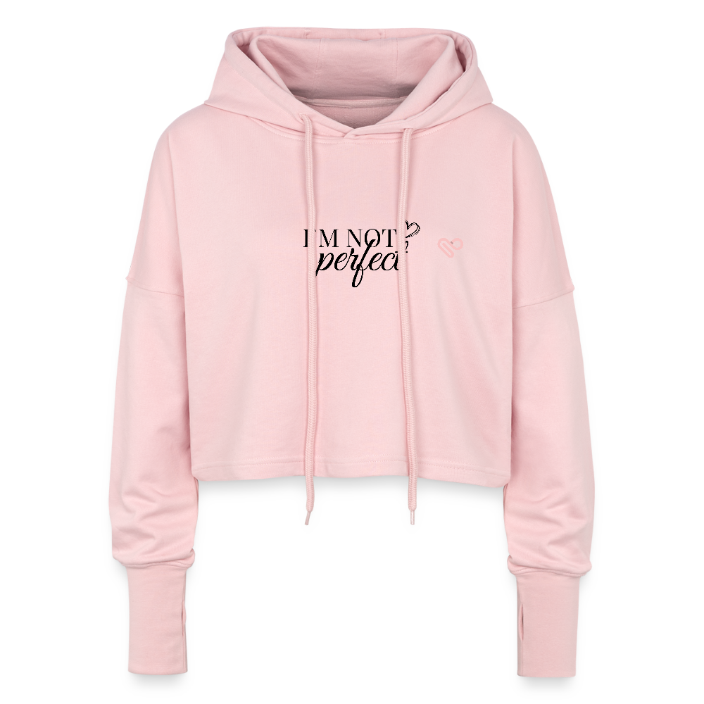 I’m Not Cropped Hoodie – Streetwear Damen Hoodie mit Herzblumen-Design - Hellrosa