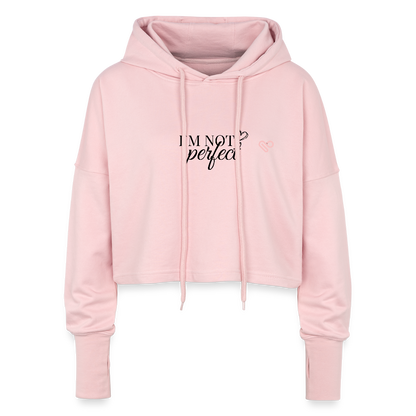 I’m Not Cropped Hoodie – Streetwear Damen Hoodie mit Herzblumen-Design - Hellrosa