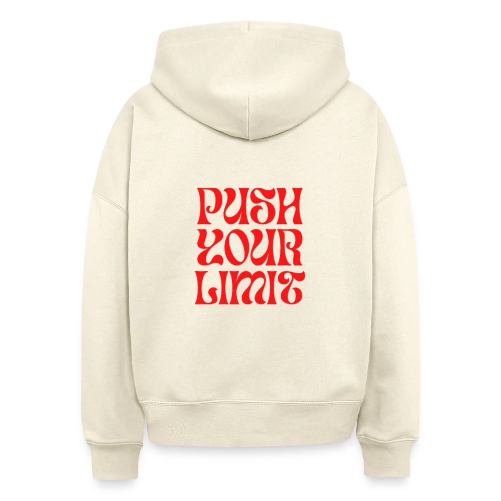 Bio Hoodie „Push Your Limit“ – Nachhaltiger Kapuzenpullover aus 100% Bio-Baumwolle - Natur