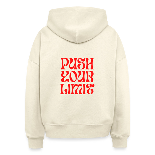Bio Hoodie „Push Your Limit“ – Nachhaltiger Kapuzenpullover aus 100% Bio-Baumwolle - Natur