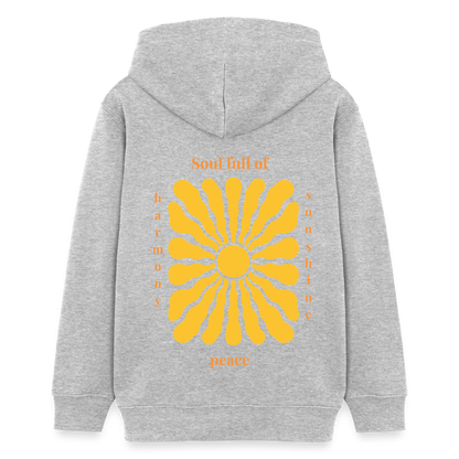 Soul full of Sunshine Kinder Hoodie – Sonnenschein, Harmonie & Peace 🌞 - Grau meliert