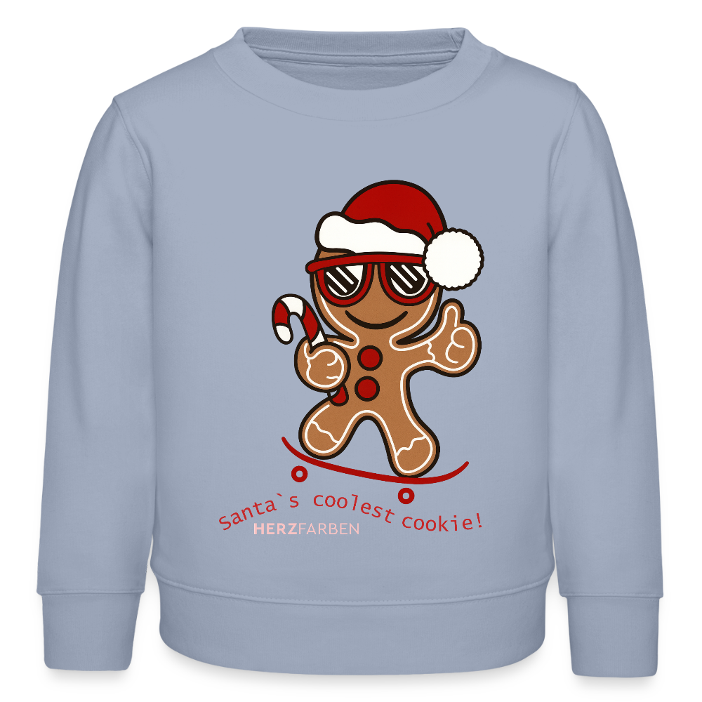 Kinder Sweatshirt „Santa’s Coolest Cookie“ – aus 100 % Bio-Baumwolle 3 - 8 Jahre - Lavendel-Violett