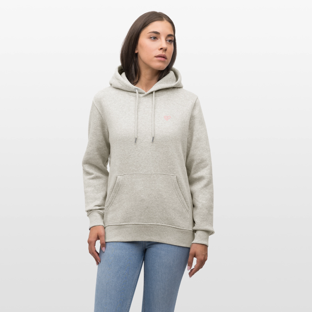 Hoodie „Think outside the box“ – Kreativer Sprüche Hoodie aus 100% Bio-Baumwolle - Beige meliert
