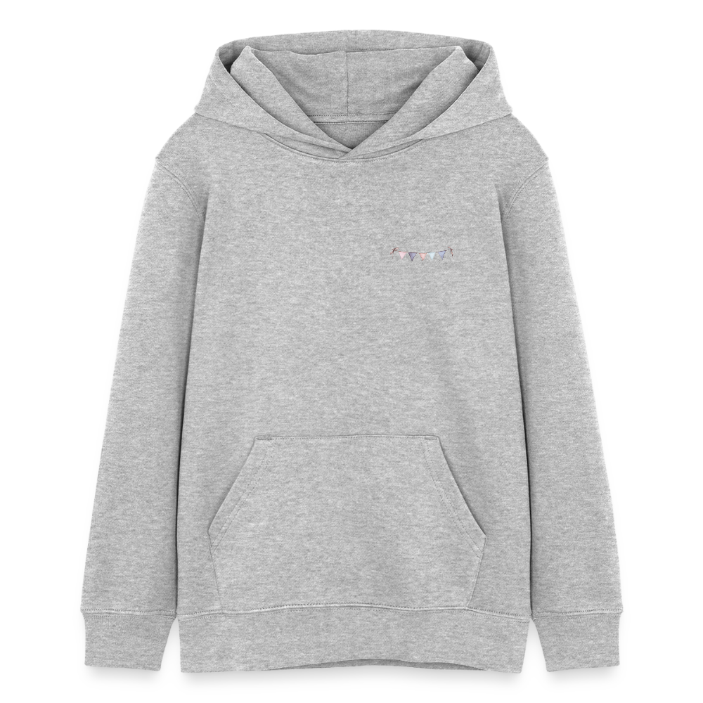 I Am Happy Kinder Hoodie – Nachhaltiger Hoodie mit süßem Wolken-Motiv 🌥️💖 - Grau meliert