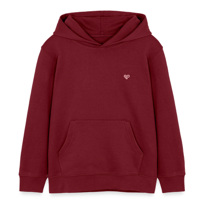 Kinder Hoodie „No Drama Llama“ – Lustiger Lama Hoodie aus 100% Bio-Baumwolle / 3 - 8 Jahre - Burgunderrot