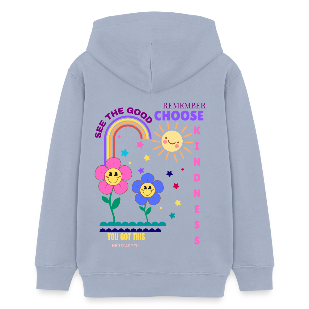 See the Good Kinder Hoodie – Bunter Hoodie mit Regenbogen & Blumen 🌸🌈☀️ - Lavendel-Violett