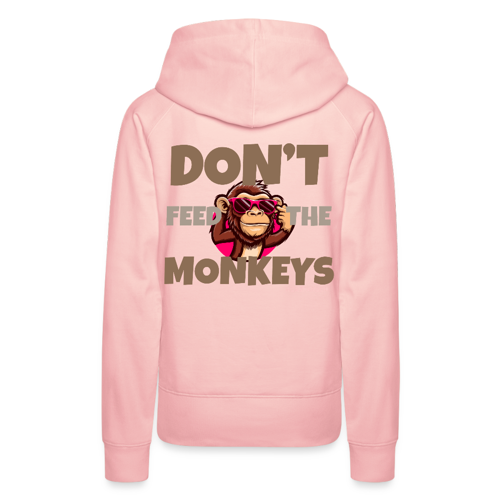 Herzfarben Damen Hoodie – DON’T FEED THE MONKEYS - Kristallrosa