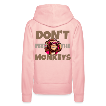 Herzfarben Damen Hoodie – DON’T FEED THE MONKEYS - Kristallrosa