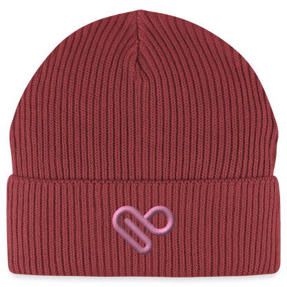 Herzfarben Mütze – Cremefarbene Mütze aus 95 % Bio-Baumwolle & 5 % Elasthan - Erdrot