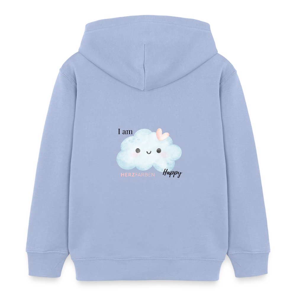 I Am Happy Kinder Hoodie – Nachhaltiger Hoodie mit süßem Wolken-Motiv 🌥️💖 - Sky