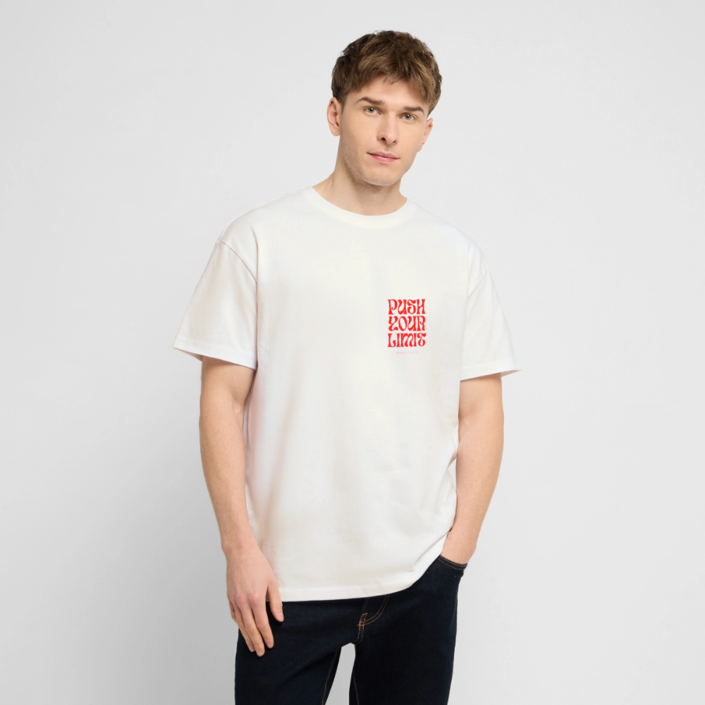 Push Your Limit T-Shirt aus 100 % Bio-Baumwolle | Minimal Statement Shirt nachhaltig - Weiß