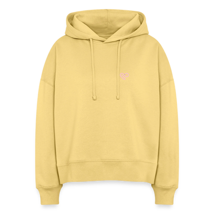 Hoodie „What if you fly?“ – Motivations Hoodie aus 100% Bio-Baumwolle - Hellgelb