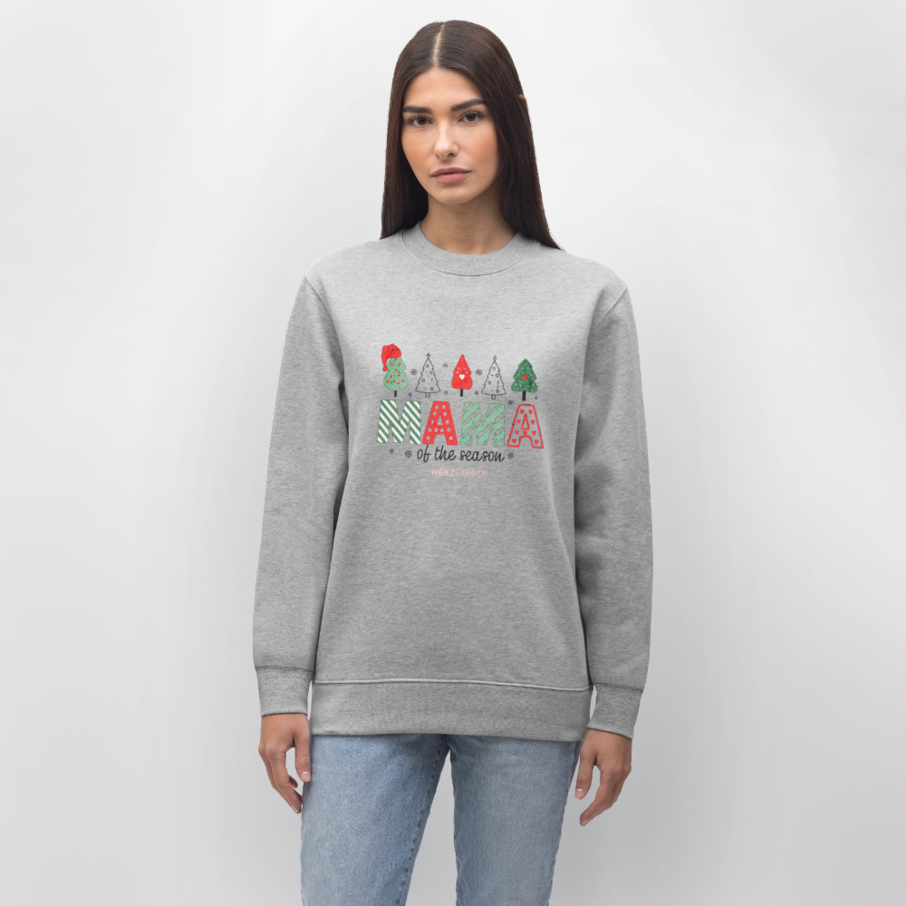 Sweatshirt „Mama of the Season“ 🎅🌲 | Weihnachten | 100% Bio-Baumwolle - Grau meliert