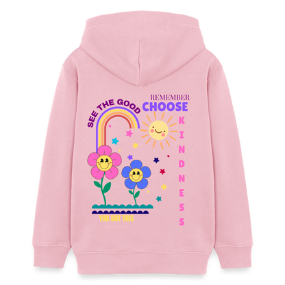 See the Good Kinder Hoodie – Bunter Hoodie mit Regenbogen & Blumen 🌸🌈☀️ - Hellrosa