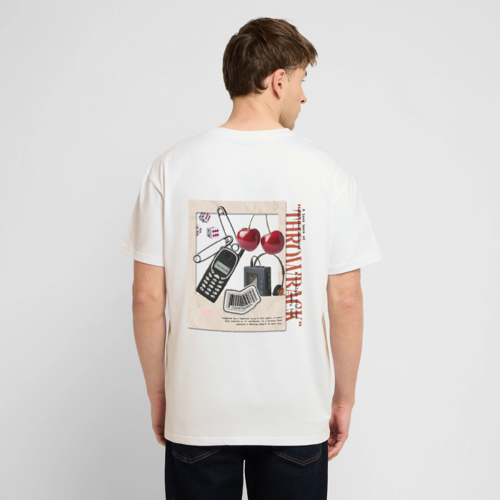 Throwback Herren T-Shirt aus Bio-Baumwolle – Retro Design & Nostalgie Look | Herzfarben - Weiß