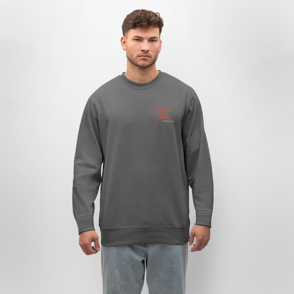 Sweatshirt „Easy Like Sunday Morning“ – Minimal Design aus 100 % Bio-Baumwolle - Anthrazit