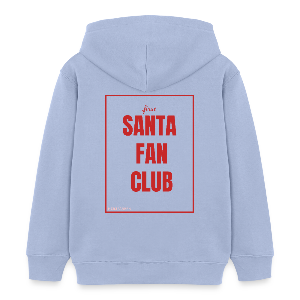 Kinder Hoodie „Santa Fan Club“ – aus 100 % Bio-Baumwolle | 3 - 8 Jahre - Sky