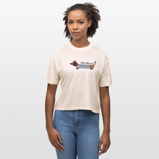 Herzfarben Damen T-Shirt „Calm is the New Cool“ – Frauen Shirt aus 100 % Bio-Baumwolle - Naturroh