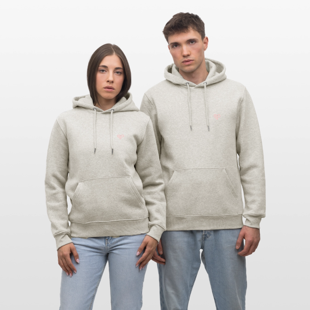 Hoodie „Think outside the box“ – Kreativer Sprüche Hoodie aus 100% Bio-Baumwolle - Beige meliert