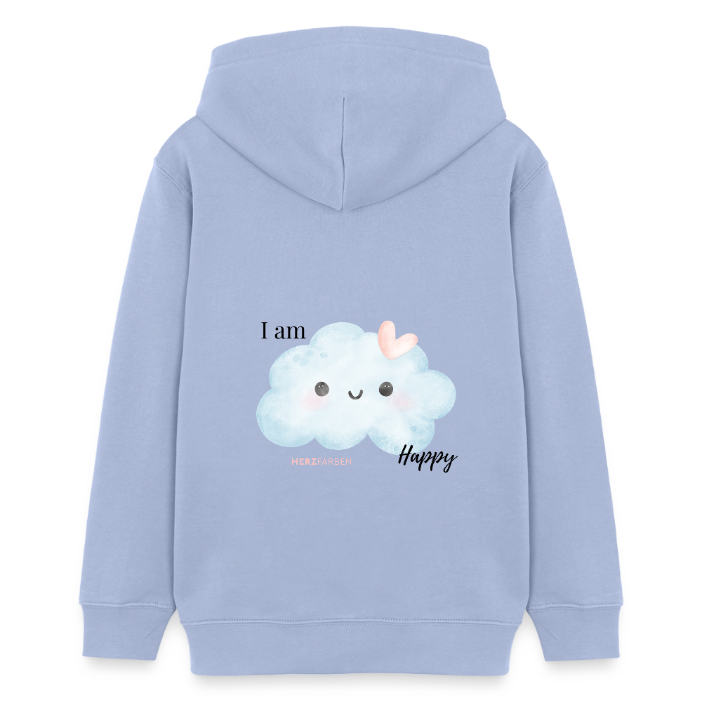 I Am Happy Kinder Hoodie – Nachhaltiger Hoodie mit süßem Wolken-Motiv 🌥️💖 - Sky