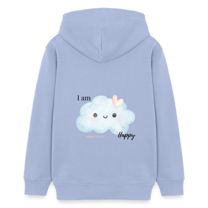 I Am Happy Kinder Hoodie – Nachhaltiger Hoodie mit süßem Wolken-Motiv 🌥️💖 - Sky