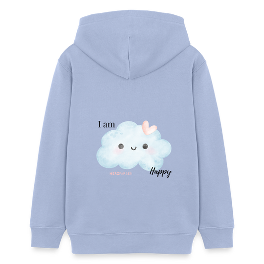 I Am Happy Kinder Hoodie – Nachhaltiger Hoodie mit süßem Wolken-Motiv 🌥️💖 - Sky