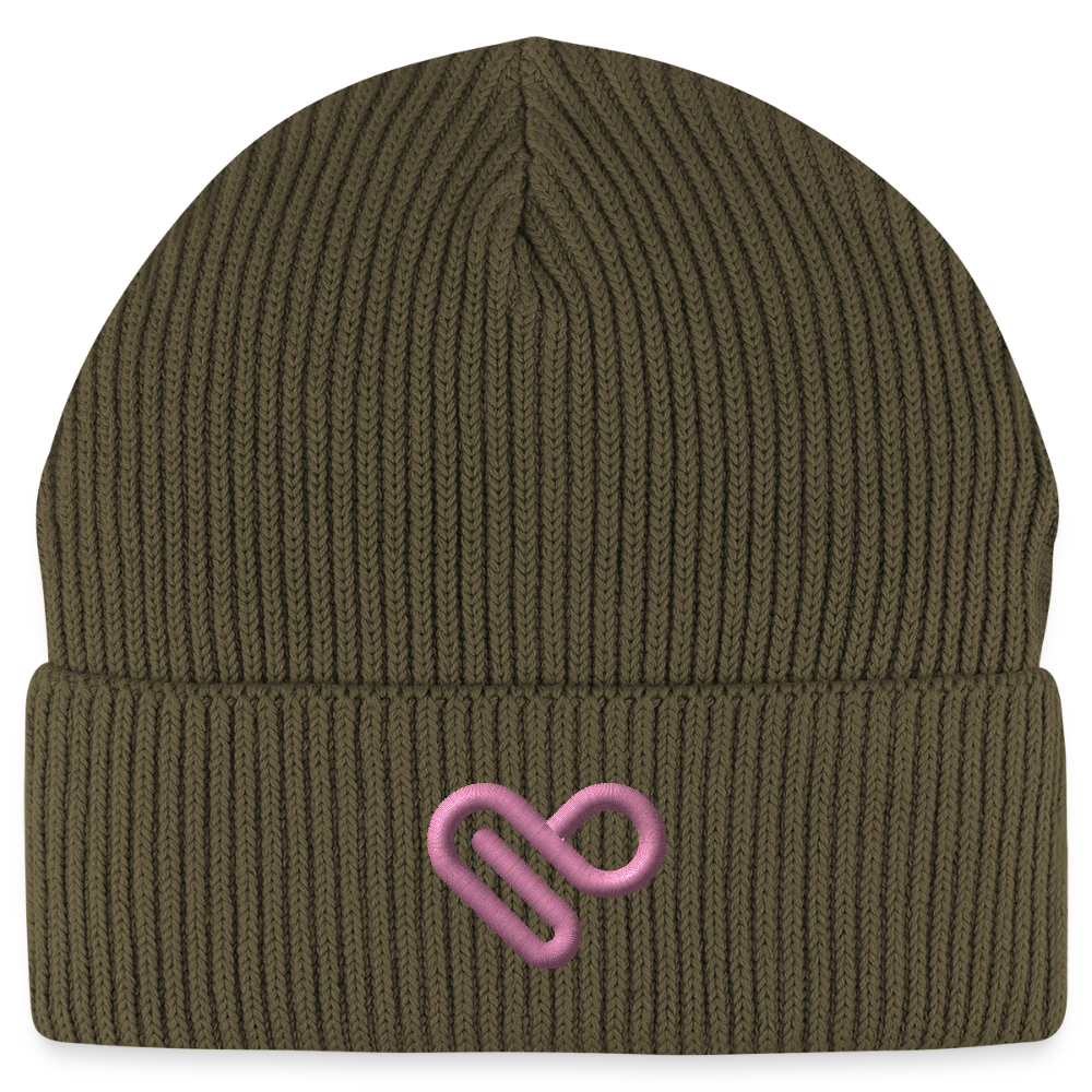 Herzfarben Mütze – Cremefarbene Mütze aus 95 % Bio-Baumwolle & 5 % Elasthan - Khaki