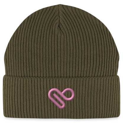 Herzfarben Mütze – Cremefarbene Mütze aus 95 % Bio-Baumwolle & 5 % Elasthan - Khaki