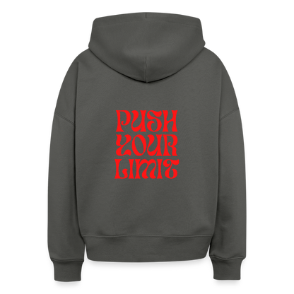 Bio Hoodie „Push Your Limit“ – Nachhaltiger Kapuzenpullover aus 100% Bio-Baumwolle - Anthrazit